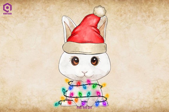 A Festive Graphics Review: Rabbit Christmas Tree Lights Illustration