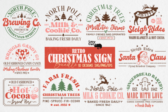 A Retro Christmas Graphics Bundle for Your Holiday Crafts
