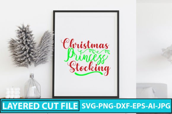 Christmas Princess Stocking: A Festive Graphic Asset for Crafts