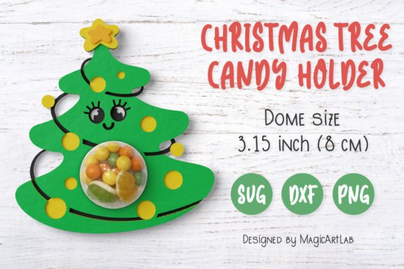 Christmas Tree Candy Dome Holder: A Festive Graphic Asset for Crafts
