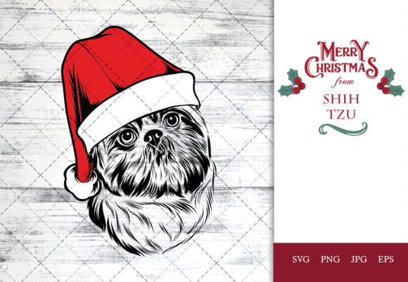 Crafting Festive Products with a Shih Tzu Santa Hat Graphic