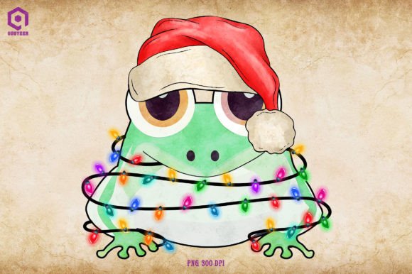 Frog Pig Christmas Lights Graphics for Creative Entrepreneurs
