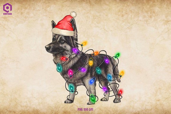 German Shepherd Christmas Lights for Festive Brand Graphics