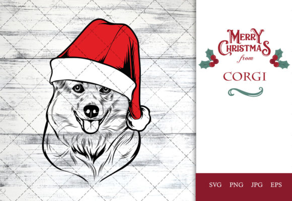 Reviewing a Corgi in Santa Hat Graphic for Crafts and Holiday Marketing