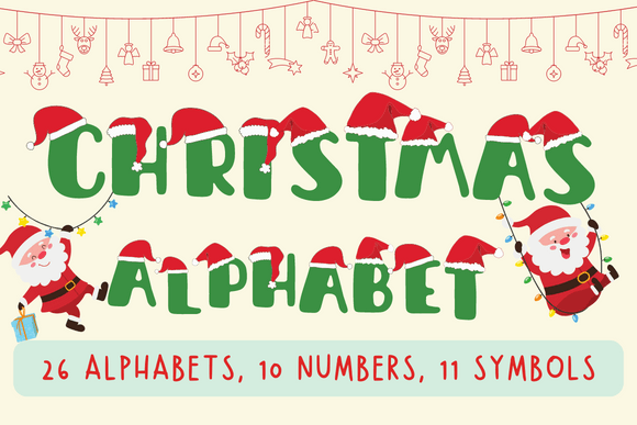 Santa Hat Alphabet Graphics for Festive Illustrations